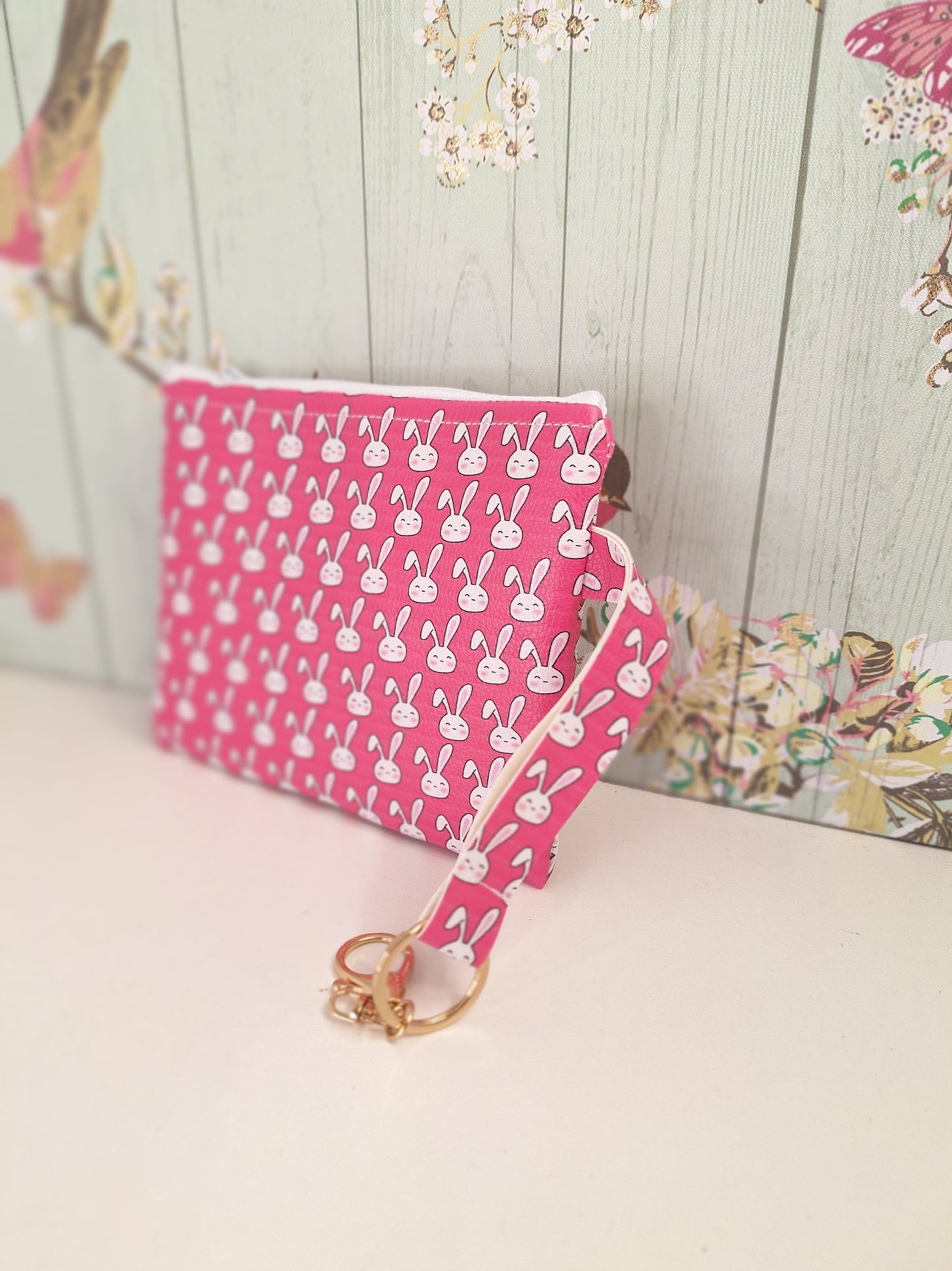 Rabbit Themed Clutch Bag With Matching Strap, Cute Animal Themed Bag Accessories, Travel Passport Holder, Makeup Travel Holiday Essential