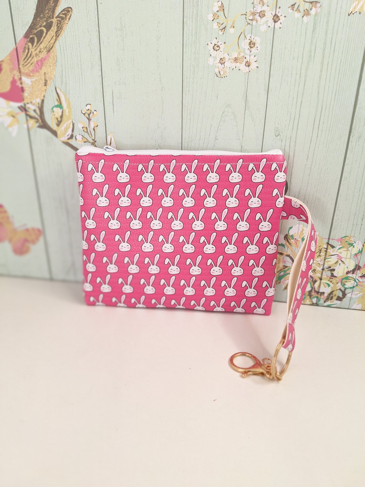 Rabbit Themed Clutch Bag With Matching Strap, Cute Animal Themed Bag Accessories, Travel Passport Holder, Makeup Travel Holiday Essential