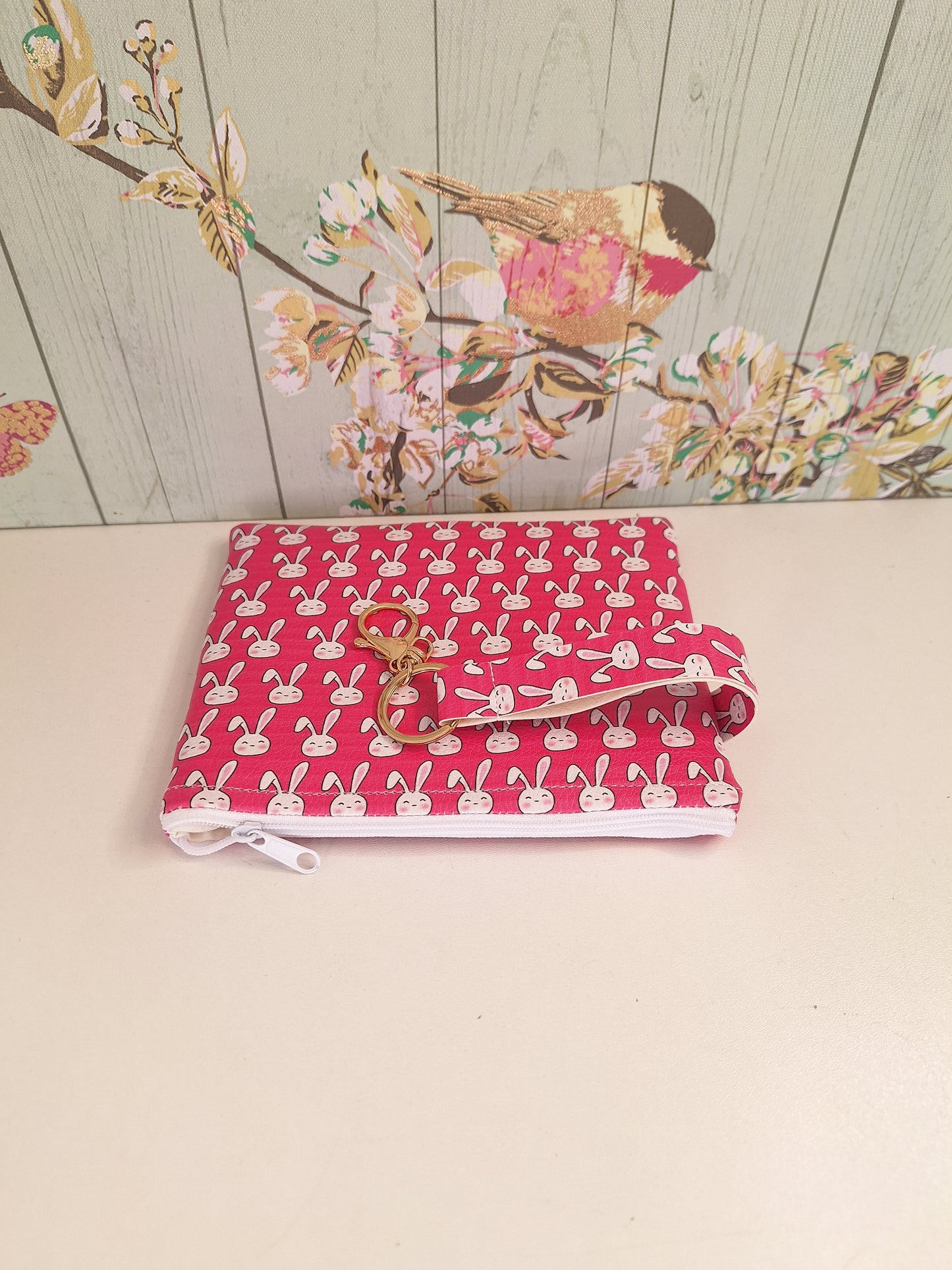 Rabbit Themed Clutch Bag With Matching Strap, Cute Animal Themed Bag Accessories, Travel Passport Holder, Makeup Travel Holiday Essential