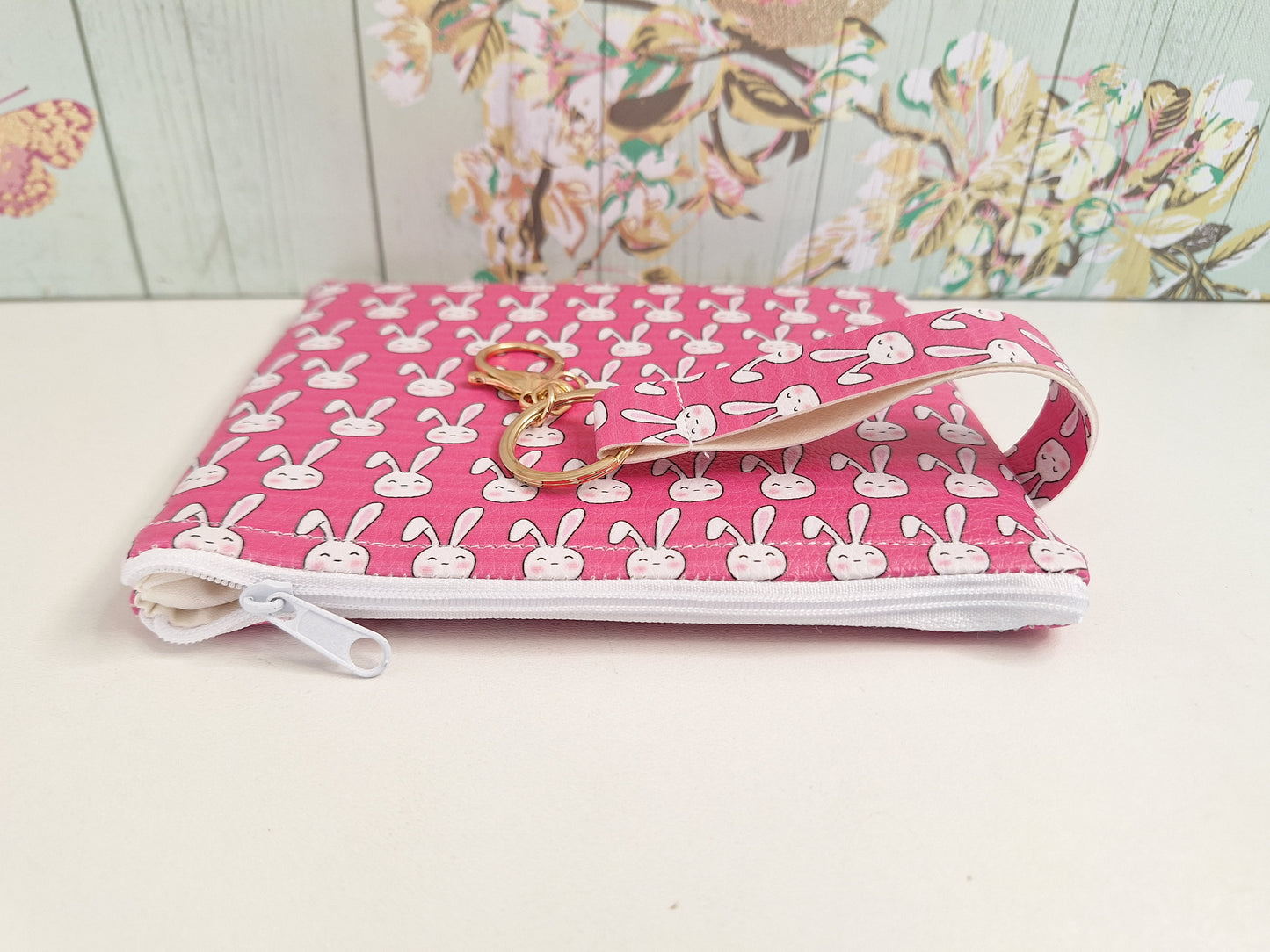 Rabbit Themed Clutch Bag With Matching Strap, Cute Animal Themed Bag Accessories, Travel Passport Holder, Makeup Travel Holiday Essential