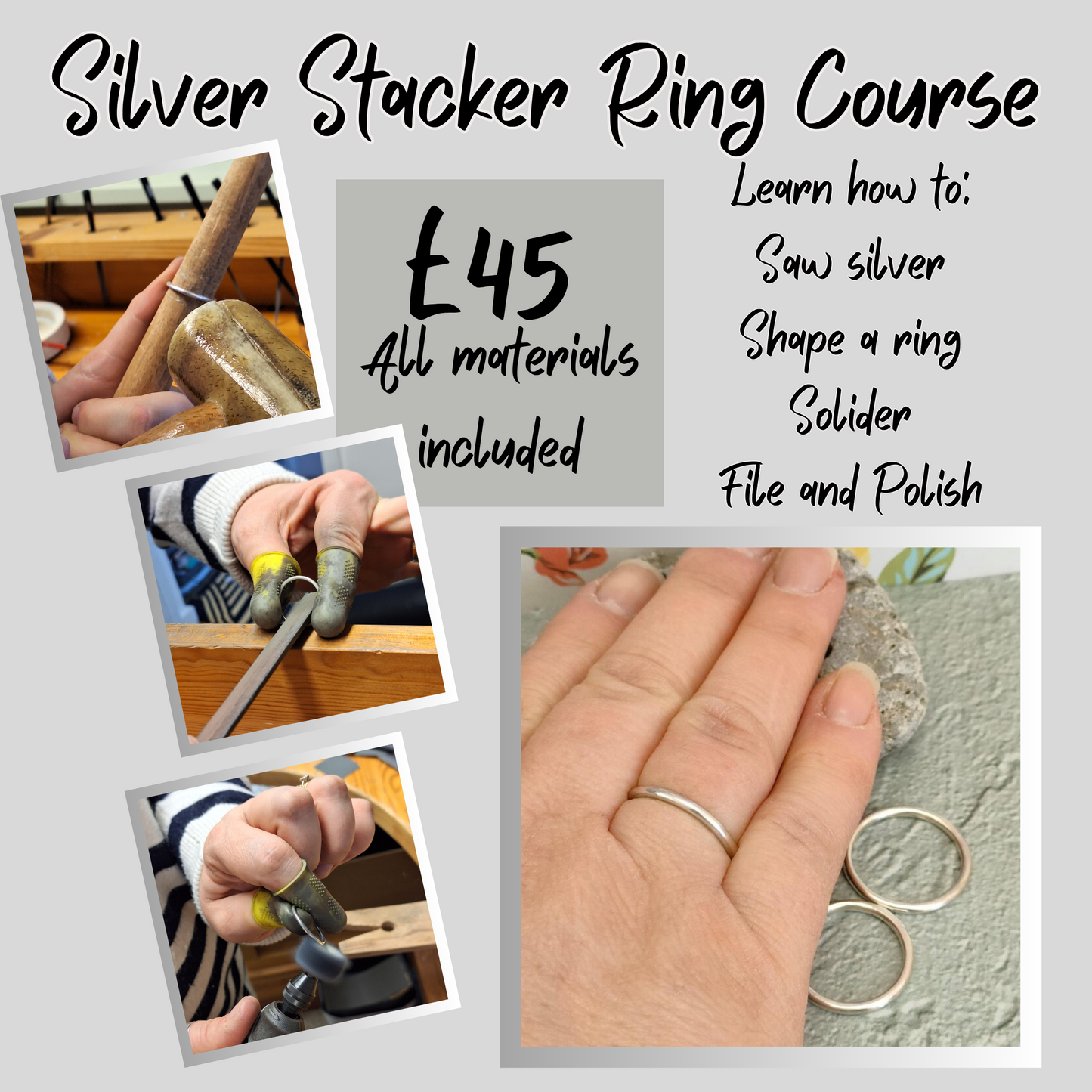 Stacker Ring Course with Sterling Silver 925 wire