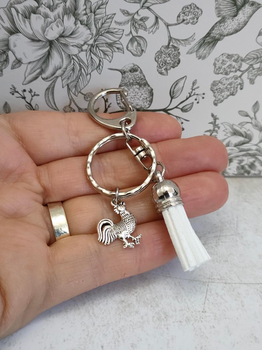 Chicken Charm Keyrings, Bag and Purse Keyring Accessories, Gift for Chicken lovers, Animal themed Keyrings and Keychains