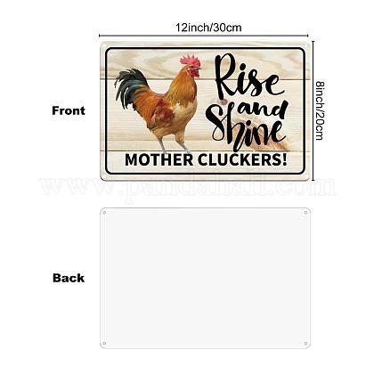 Rise and Shine MOTHER CLUCKERS, Colorful. Fun Chicken sign for you garden of farm. Aluminum Warning Signs,