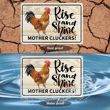Rise and Shine MOTHER CLUCKERS, Colorful. Fun Chicken sign for you garden of farm. Aluminum Warning Signs,