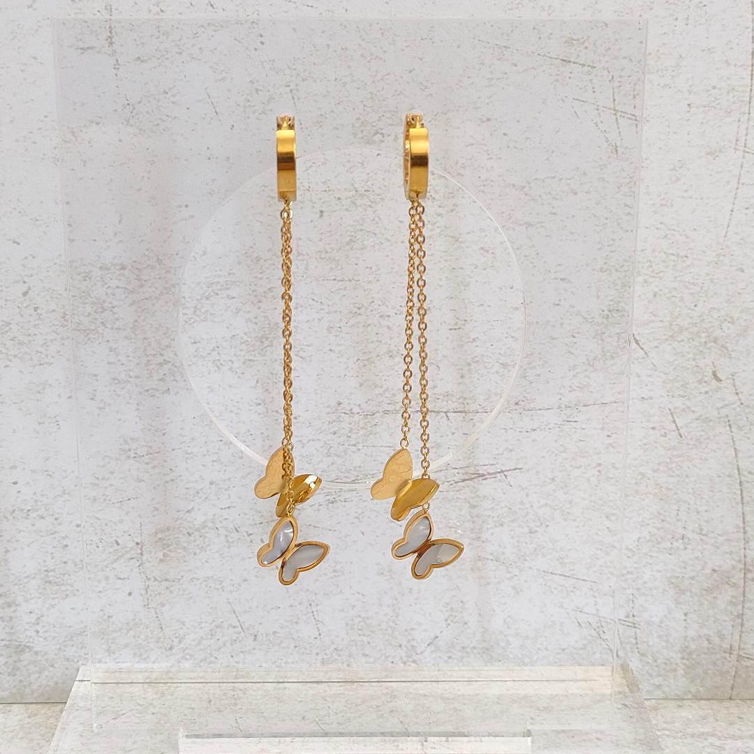 Butterfly Huggie Hoop Gold Earrings, Statement Earrings, Butterfly Hoop Earrings.