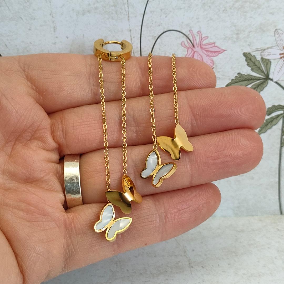 Butterfly Huggie Hoop Gold Earrings, Statement Earrings, Butterfly Hoop Earrings.