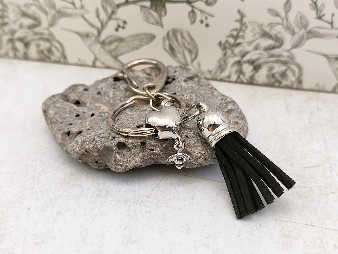 Tiny BeeCharm Keyrings, Bag and Purse Keyring Accessories, Gift for Bee lovers, Animal and Insect themed Keyrings and Keychains