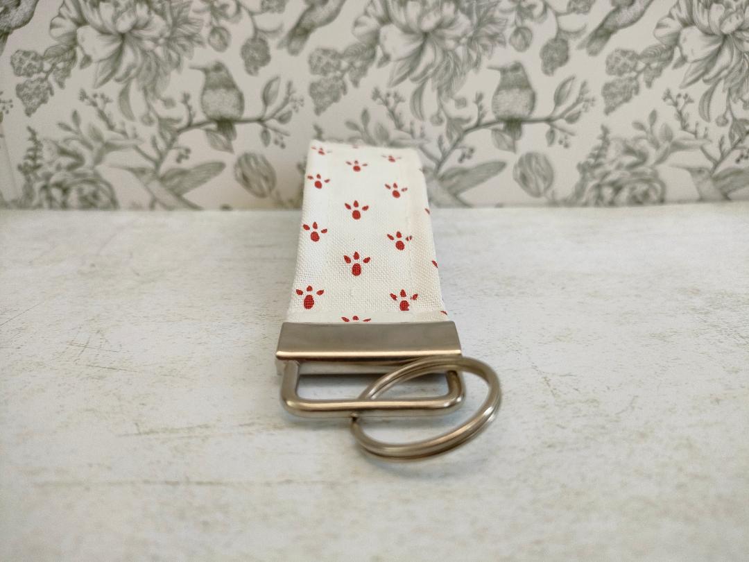 Bird Feet Key Fob, Car key Accesorie, Bird Lover Gift, Handy Key Organiser, Bird Print Fabric Keyring, Gift for Mum, Small Handmade Key Fob