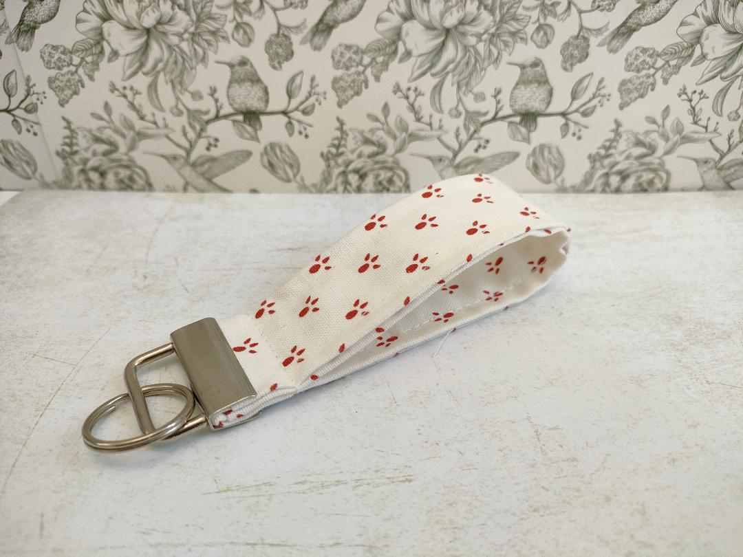 Bird Feet Key Fob, Car key Accesorie, Bird Lover Gift, Handy Key Organiser, Bird Print Fabric Keyring, Gift for Mum, Small Handmade Key Fob