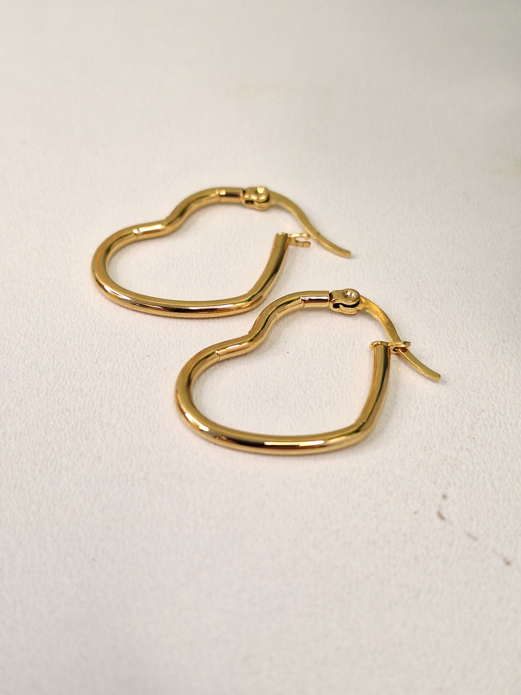 201 Stainless Steel Gold Heart Hoop Earrings, Hypoallergenic Earrings, Gold Earrings 16mm