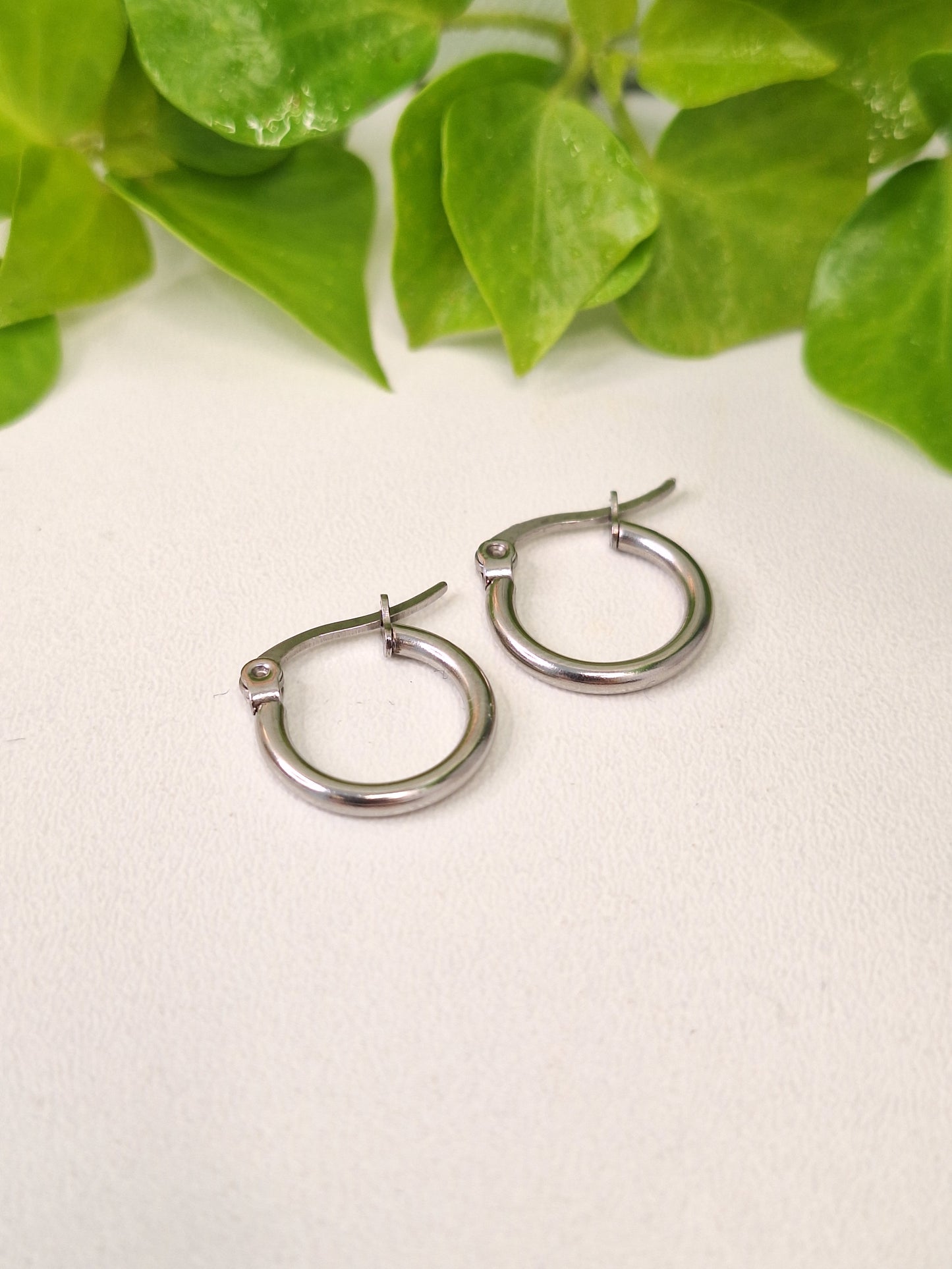 304 Stainless Steel Hoop Earrings, Hypoallergenic Huggy Hoop Earring Findings, Stainless Steel Colour, 16mm