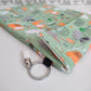 Adjustable Book Sleeve Mint Green, Handmade Padded Protective Book Cosy, Fox Themed Animal Print Tablet Pouch, Holiday Book Essentials
