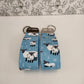 Sheep Themed Key Fob, Farmyard Lanyards, Car key Accesorie, Handy Key Organiser, Blue Fabric Keyring, Gift for Mum, Small Wristlet