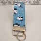 Sheep Themed Key Fob, Farmyard Lanyards, Car key Accesorie, Handy Key Organiser, Blue Fabric Keyring, Gift for Mum, Small Wristlet