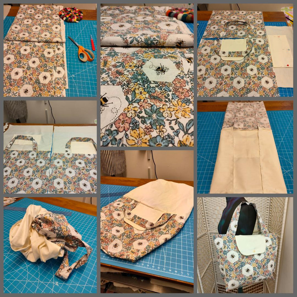 Cute Bee Tote Bag with Inside Pocket, Fully Lined Bumble Bee Bag with Sholder Strap, Everyday Shopping tote Bag, Gift for Bee Lovers.