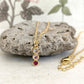 Trio of colour CZ Necklace, Tiny Round CZ Pendant Necklace, Dainty Gold Chain Layered Necklace, Garnet, Clear Gem, Pink stone Necklace