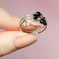 925 Silver Thumb Fidget ring, Anxiety Ring, Skin Picking Ring with 5x Hematite Square Beads, Stress Ring, Positive energy Anxiety Ring.