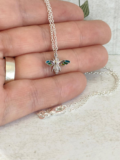 Butterfly Pendants, Micro Pave Cubic Zirconia, Cute jewellery for teenagers, Platinum Plated Butterfly Necklace