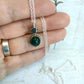 Fidget Necklaces, Emerald Beed Fidget Jewellery with Stainless Steel Hearts, Worry Jewellery.