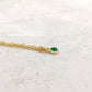 Emerald Green CZ Necklace, Tiny Round CZ Pendant Necklace, Dainty Gold Chain Layered Necklace, Green Gemstone Necklace,