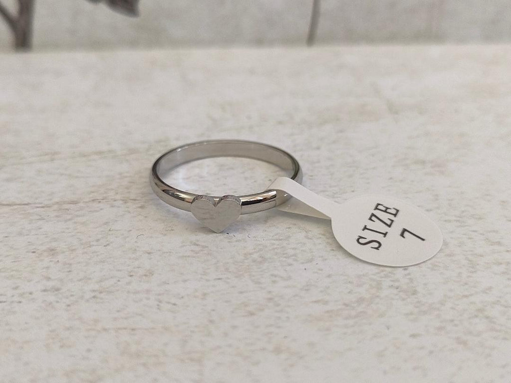 304 Stainless Steel Heart Finger Ring, Romantic Gift, Hypoallergenic Jewellery, Cute Heart Rings.