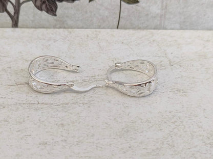 Stainless Steel Silver colour cut out Hoops, 925 Chunky Hoops, Earrings for women, Minimalistic simple Hoops