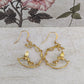 Hummingbird Hoops on Hooks, Golden Hummingbird Statement Earrings, Bird lover Earrings