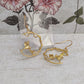 Hummingbird Hoops on Hooks, Golden Hummingbird Statement Earrings, Bird lover Earrings