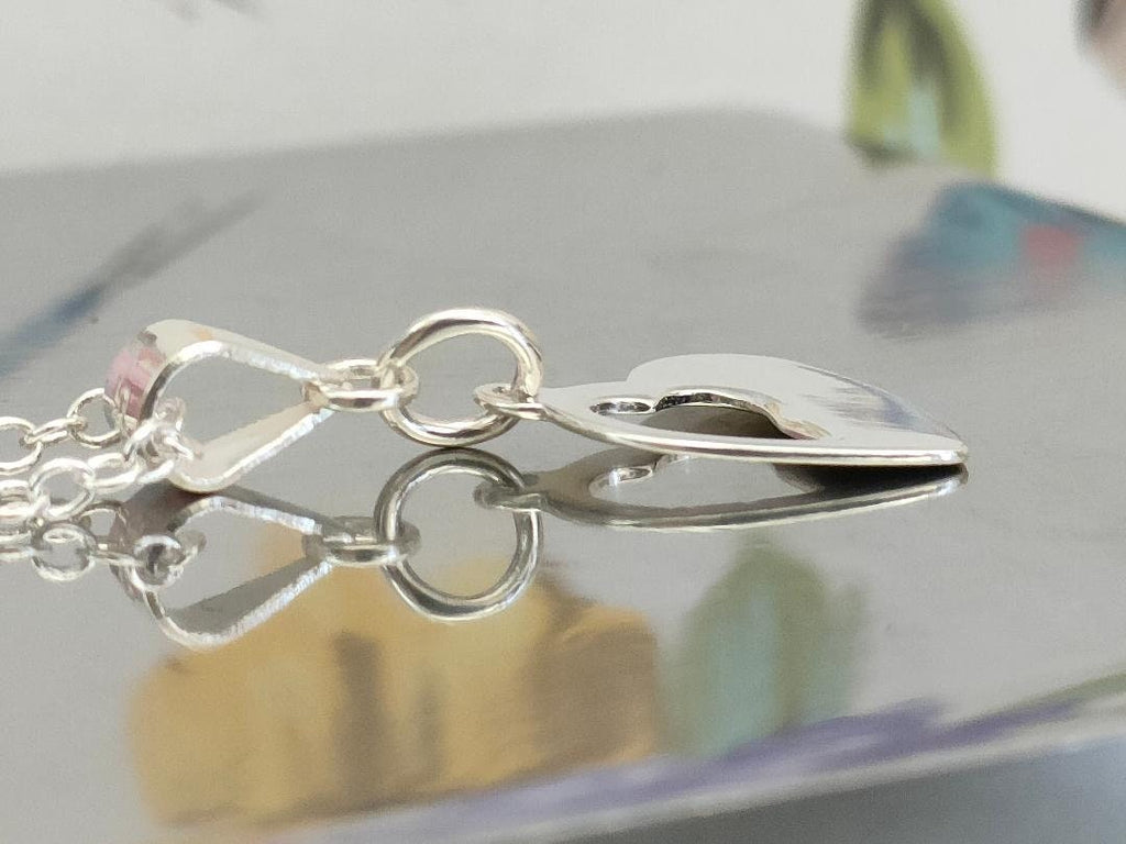 Silver 925 Double Heart Necklace, Gift for Mothers Day, Minimalistic Heart Pendant for her, Heart 925 Necklace