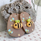 Oversized Polymer Bee and Flower earrings, Large Bee Earrings, Cute 3D Drop Earrings (Silver 925 Hook)