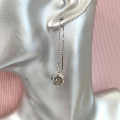 Natural Labradorite Spinner Threader Earring, Fidget Earrings, Spinner Threaders. 304 Stainless Steel jewellery, Gift for her.