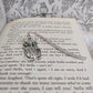 Tibetan Style Alloy Bird Bookmarks, Peridot Green Rhinestone Owl Page Markers, Owl Gifts