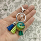 Peacock Bag Charm with Tassels, Oversizes Cute Keychains for Bags, Bird Themed Gifts, Bag Accessories