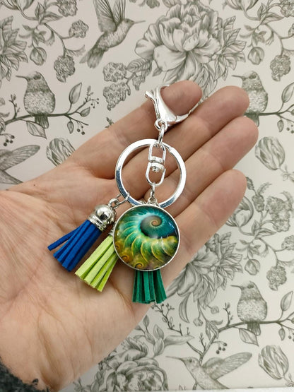 Peacock Bag Charm with Tassels, Oversizes Cute Keychains for Bags, Bird Themed Gifts, Bag Accessories