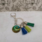 Peacock Bag Charm with Tassels, Oversizes Cute Keychains for Bags, Bird Themed Gifts, Bag Accessories