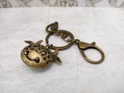 Cow Head Antique Bronze Tibetan Style keyring, Animal themed Key Chains, Gift for Cow Lovers, Bag Accessories and Gfits