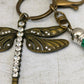 Dragonfly Antique Bronze Tibetan Style keyring, Insect themed Key Chains, Gift for Bug Lovers, Bag Accessories and Gfits