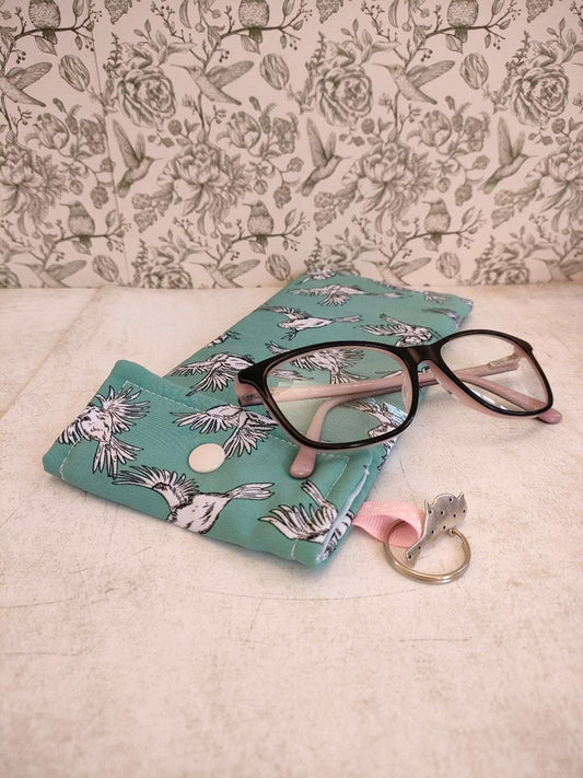 Bird Themed Soft Glasses Case, Holiday Accessories Essentials, Sun Glasses Padded Sleeve, Spectacles Case, Reading Glasses Case with Birds