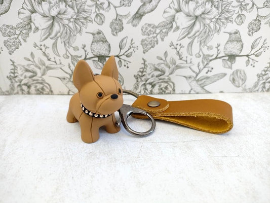 Tan Colour French Bulldog Keychains, Dog lover Gifts, Cute Brown Dog Bag Accessories, Gift for Dog Lovers