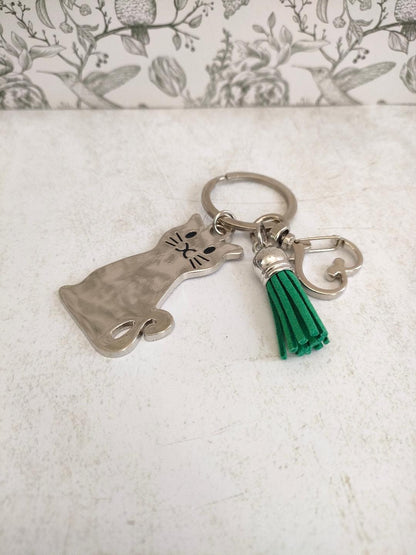 Cute Cat keychain, keyrings for animal lovers, Kitten Lover Gifts, Gifs for Mum, Pet Charms, Cute  Cat Bag Accessories.