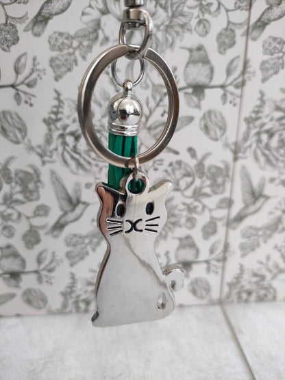 Cute Cat keychain, keyrings for animal lovers, Kitten Lover Gifts, Gifs for Mum, Pet Charms, Cute  Cat Bag Accessories.