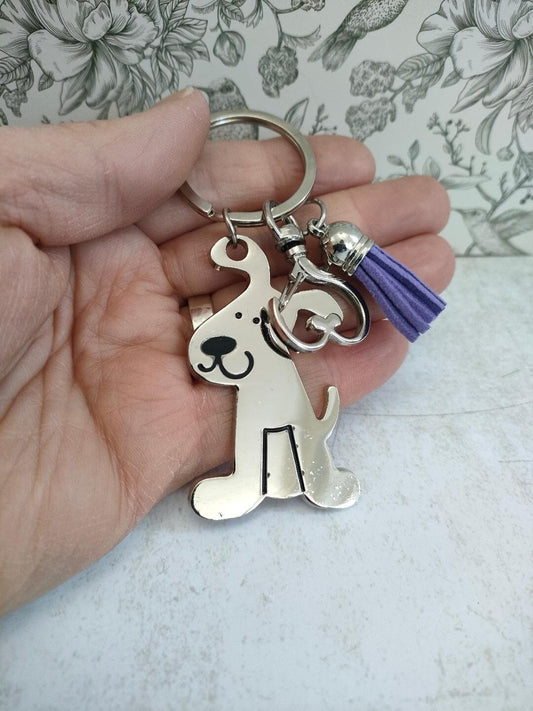 Cute Dog keychain, keyrings for animal lovers, Dog Lover Gifts, Gifs for Mum, Pet Charms, Cute  Puppy Bag Accessories.