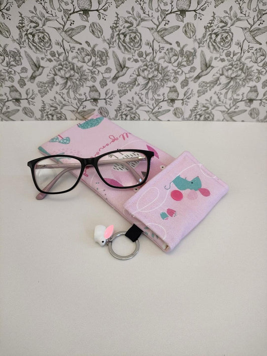 Wild Animal Themed Soft Glasses Case, Holiday Accessories Essentials, Sun Glasses Padded Sleeve, Spectacles Case, Pink Reading Case