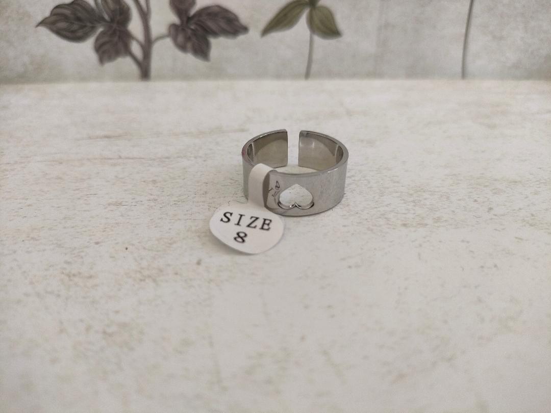 Chunky Hollow Heart Adjustable Ring, 304 Stainless Steel Jewellery, Hypoallergenic rings for women