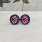 12mm Butterfly Wing Print Studs, Insect Earrings for Her, Purple and Black Butterfly Earrings, Gift for Mum, Hypoallergenic Studs.