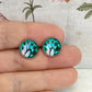12mm Butterfly Wing Print Studs, Insect Earrings for Her, Black Turquoise and Pink Butterfly Earrings, Gift for Mum, Hypoallergenic Studs.