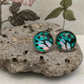 12mm Butterfly Wing Print Studs, Insect Earrings for Her, Black Turquoise and Pink Butterfly Earrings, Gift for Mum, Hypoallergenic Studs.