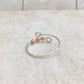 925 Sterling Silver Thumb Fidget ring with 3x Rose Gold plated beads. Silver 925 Anxiety Ring.(1mm thick)
