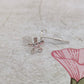 Silver 925 Star Studs with a flower etched print, Tiny 925 studs (Stamped)