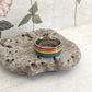 Chunky Stripy Rainbow Pride Ring, LGBTQ Jewellery, 304 Stainless Steel Jewellery, Hypoallergenic rings for women